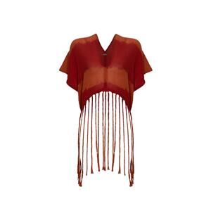 NEW CARAVANA women's winiketik crop top in cayenne tie dye